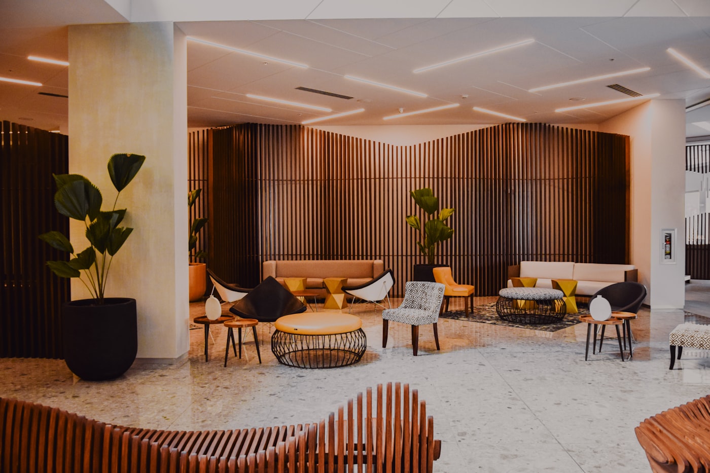 Boutique hotel lounge interior